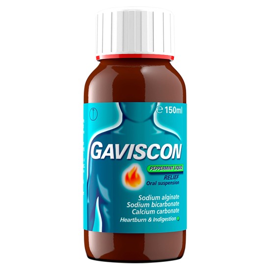 Gaviscon Liquid Heartburn & Indigestion Relief Peppermint Flavour (150ml)
