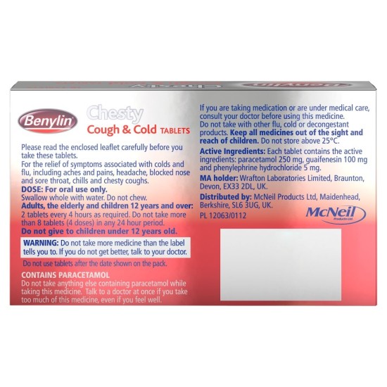 Benylin Chesty Cough And Cold Triple Action Tablets