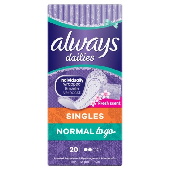 Always Dailies Liners Wrapped Fresh Scented