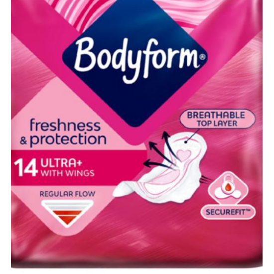 Bodyform Fresh Protect Towels Bodyform Fresh Protect Towels Ultra+ with Wings (14 Pack)