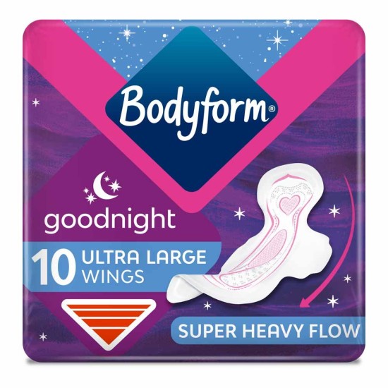 Bodyform Goodnight Towels With Ultra Large Wings (10 Pack)