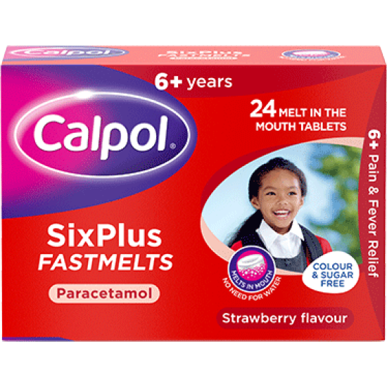 Calpol SixPlus Fastmelts Strawberry Flavour - iPharm
