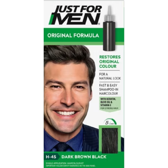 JUST FOR MEN hair Colourant, Dark Brown Black H-45