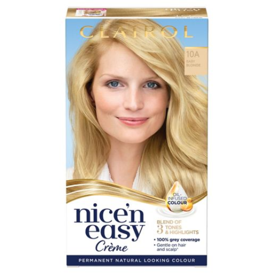 Clairol Nice'n Easy Crème Oil Infused Permanent Hair Dye 10A Baby Blonde