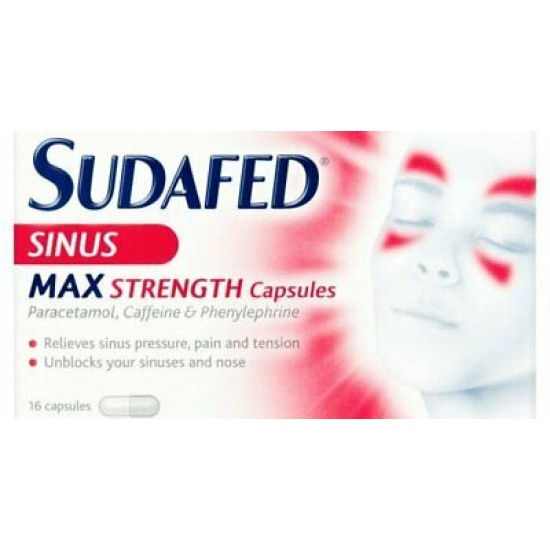 Sudafed Sinus Max Strength Capsules (16 Capsules)