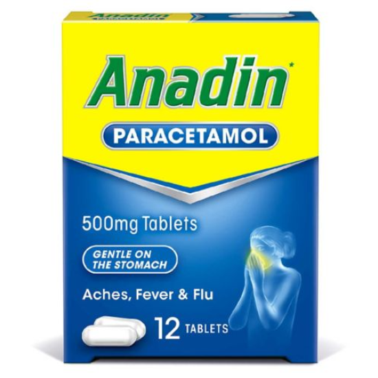 Anadin Paracetamol Tablets (12 Tablets)