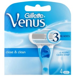 GILLETTE razors, blades & trimmers venus close & clean razor blades  4 GILLETTE razors, blades & trimmers venus close & clean razor blades  4