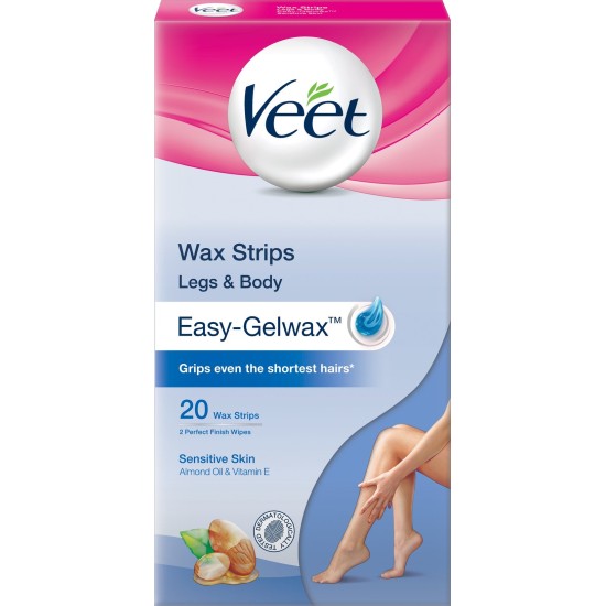 Veet Body and Legs Wax Strips for Sensitive Skin (20 Pack)
