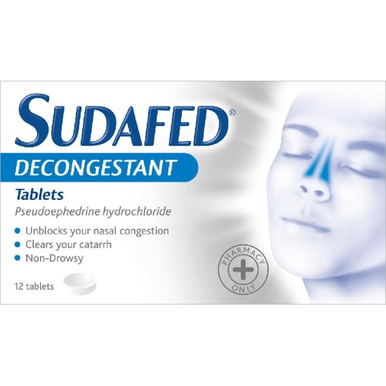 Sudafed Decongestant Tablets 60mg (12 Tablets)
