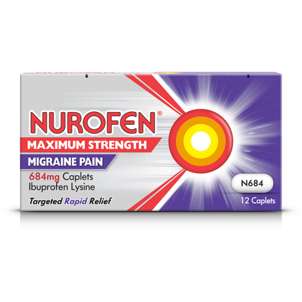 Nurofen Maximum Strength Migraine Pain 684mg Caplets Fast & Effective