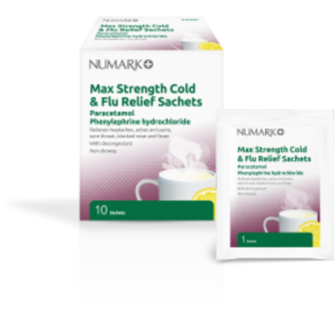NUMARK OTC medicines cold & flu relief max strength cold & flu sachets