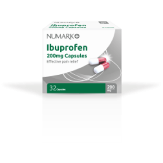 NUMARK OTC medicines ibuprofen capsules 200mg  32