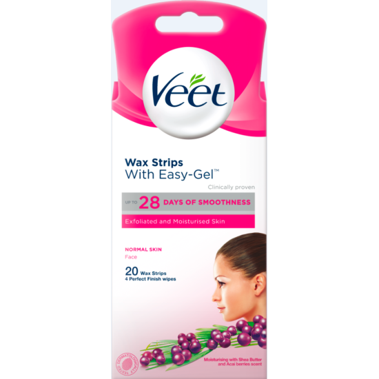Veet Wax Strips Face for Normal Skin (20 Pack)