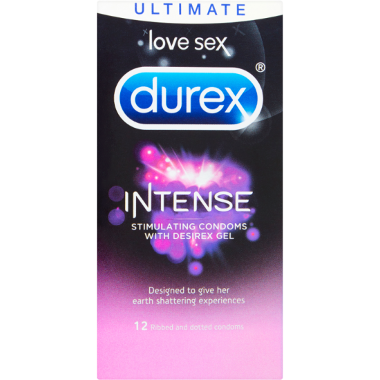 Durex Intense Ribbed & Dotted Condoms (12 Pack)