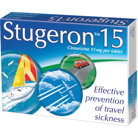 Stugeron Travel Tablets 15mg  (15 Tablets) 