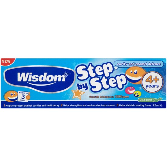 WISDOM step by step cavity & enamel protection kids toothpaste 4+ 75ml