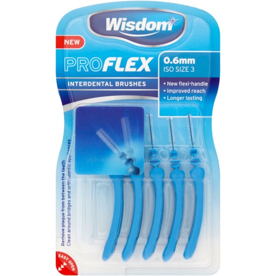 Wisdom Pro Flex Interdental Brushes 0.6mm (5 Pack)