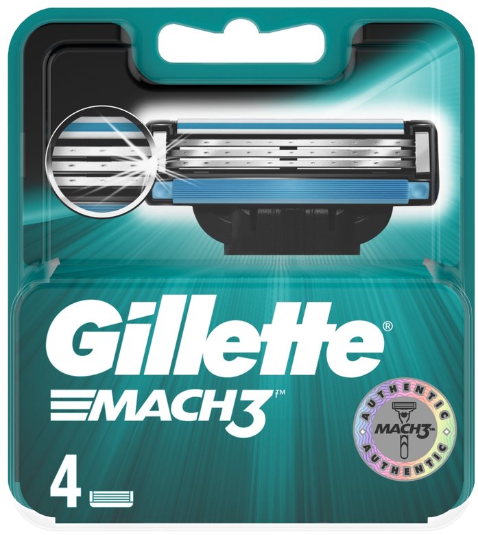 Gillette Mach3 Razor Blade Refills (4 Pack)
